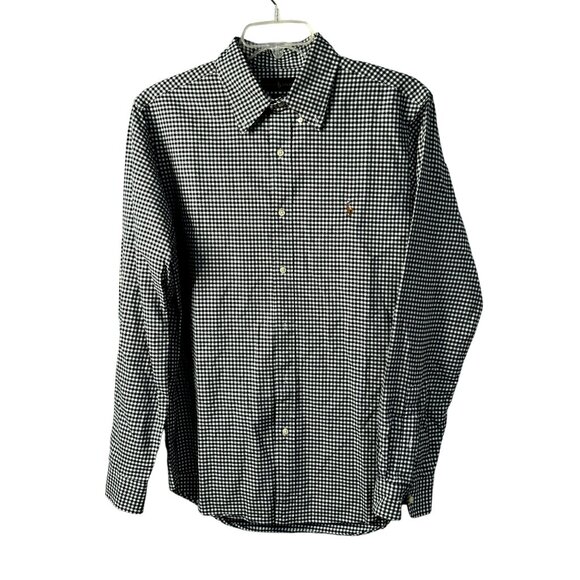 Ralph Lauren Classic Fit Black White Check Shirt Sz LG Button Up LS Preppy - Picture 2 of 5